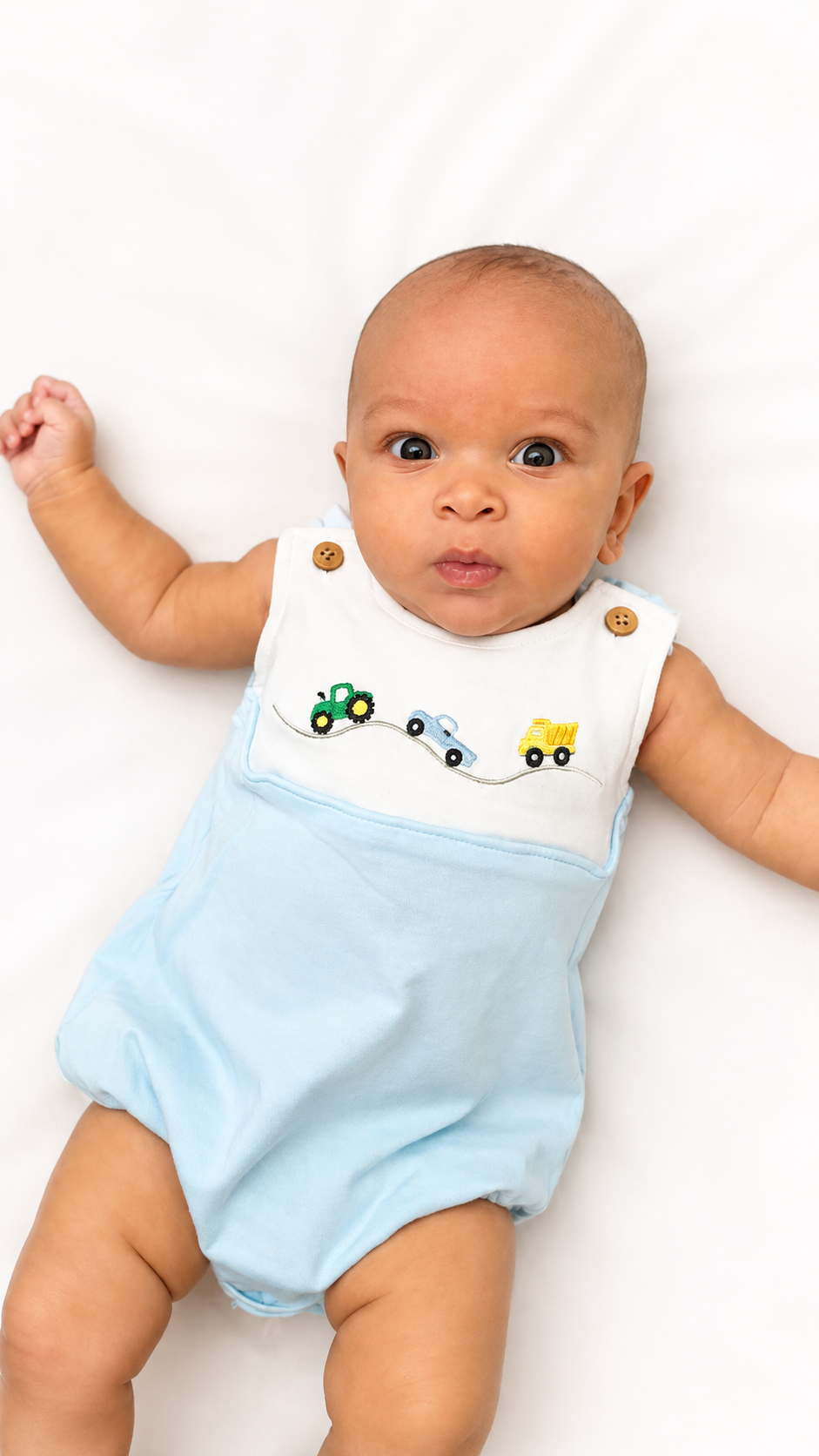 Little Explorer Bubble Romper 🚜💙